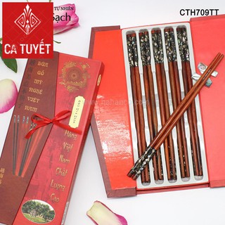 [FREESHIP] Đũa gỗ Trắc đầu khảm ốc bào ngư Úc Cao Cấp