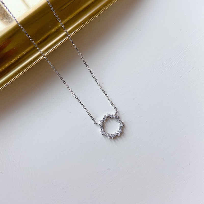 Dây Chuyền Bạc Nữ Vòng Tròn Nạm Đá -Trang Sức TNC JEWELLERY
