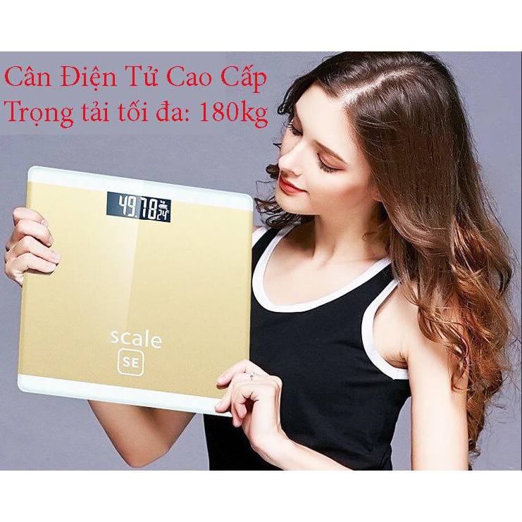 Cân sức khỏe điện tử ISCALE hàng chuẩn, cân điện tử gia đình mặt kính cường lực cao cấp