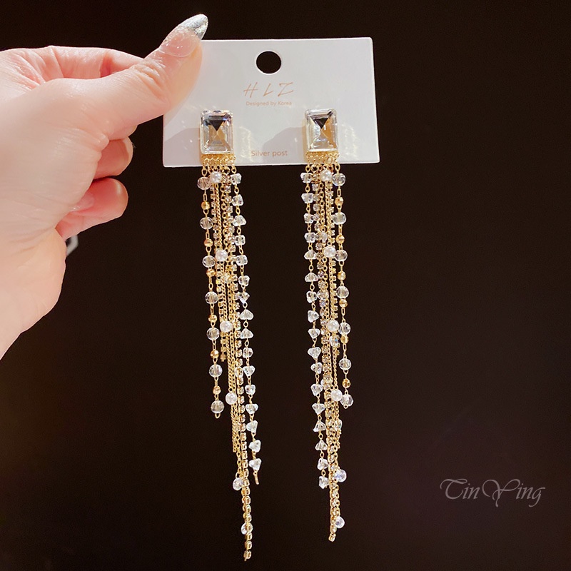 Đôi bông tai GETNOIVAS dáng dài thiết kế đơn giản thời trang cho nữ