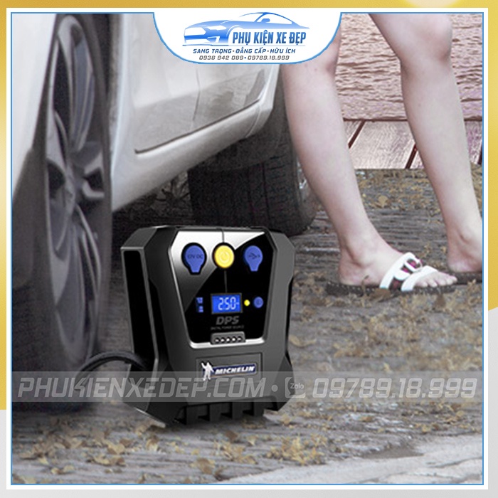 Bơm lốp xe ô tô Michelin 12266 ⚡BẢN MỚI NHẤT - FREESHIP⚡ tự ngắt 4398ML - Chính hãng BẢO HÀNH 12 tháng