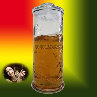 Bình ngâm rượu thủy tinh trụ rồng 6 lít không vòi