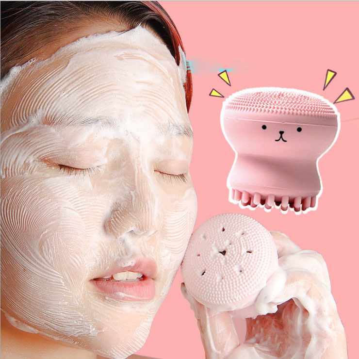 Cọ Rửa Mặt Silicon Hai Mặt Hình Bạch Tuộc