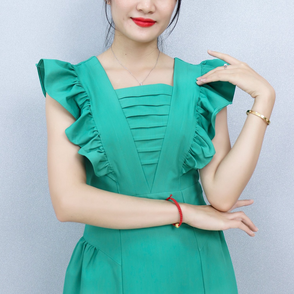 Đầm Dự Tiệc Công Sở Sang Trọng Bigsize AMYRA , Thiết Kế Dáng Xòe Tay Bèo Cổ Vuông Cao Cấp Phù Hợp Đi Làm Đi Tiệc DA188