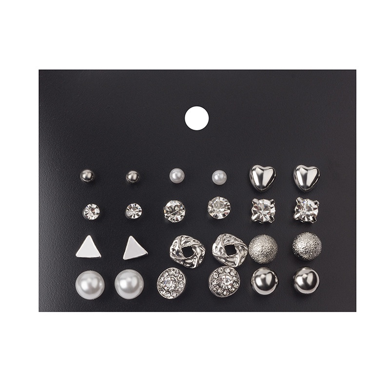 Bộ 24/40 Khuyên Tai Đính Đá Zircon Đơn Giản Thời Trang