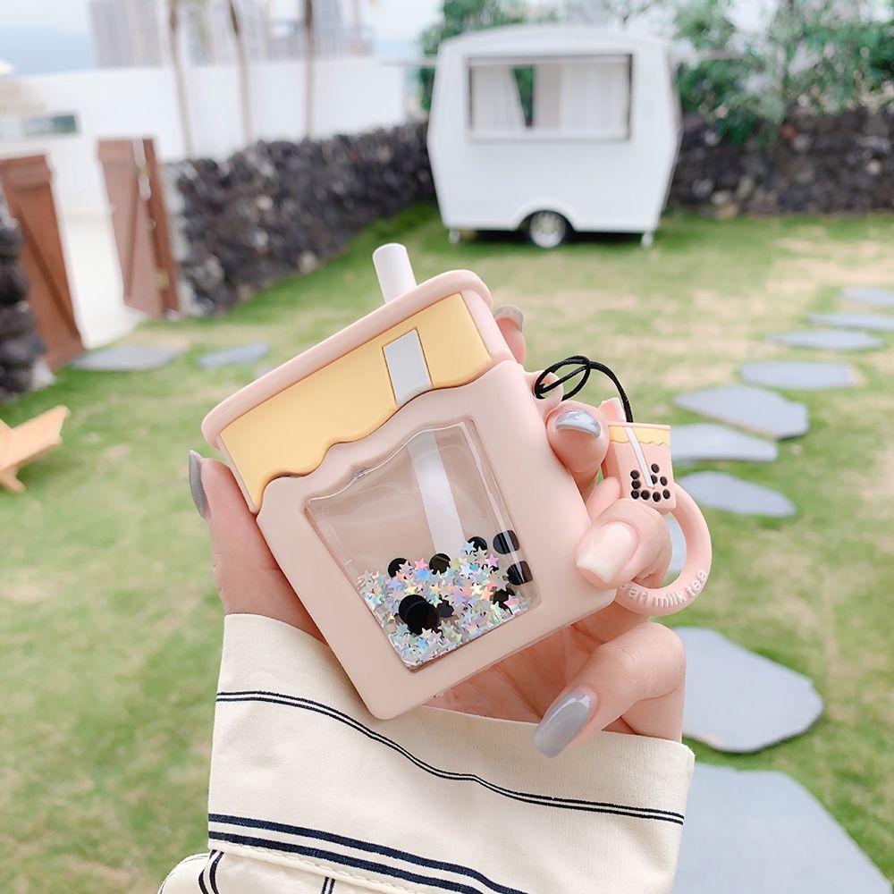 MYRONGVN Vỏ Bảo Vệ Hộp Sạc Tai Nghe Airpods 1 / 2 / Pro3 Chống Bụi Hình Bong Bóng Lấp Lánh Có Nước Kim Tuyến