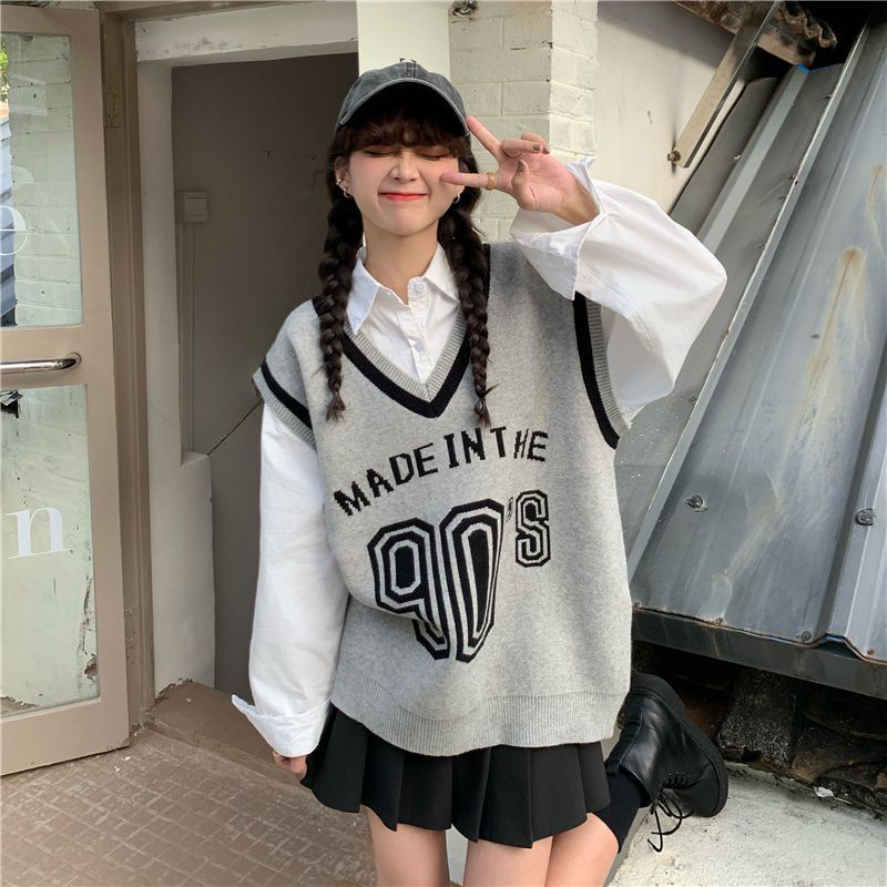 Áo ghi lê cổ chữ V phong cách thể thao thời trang Hàn quốc cho nữ