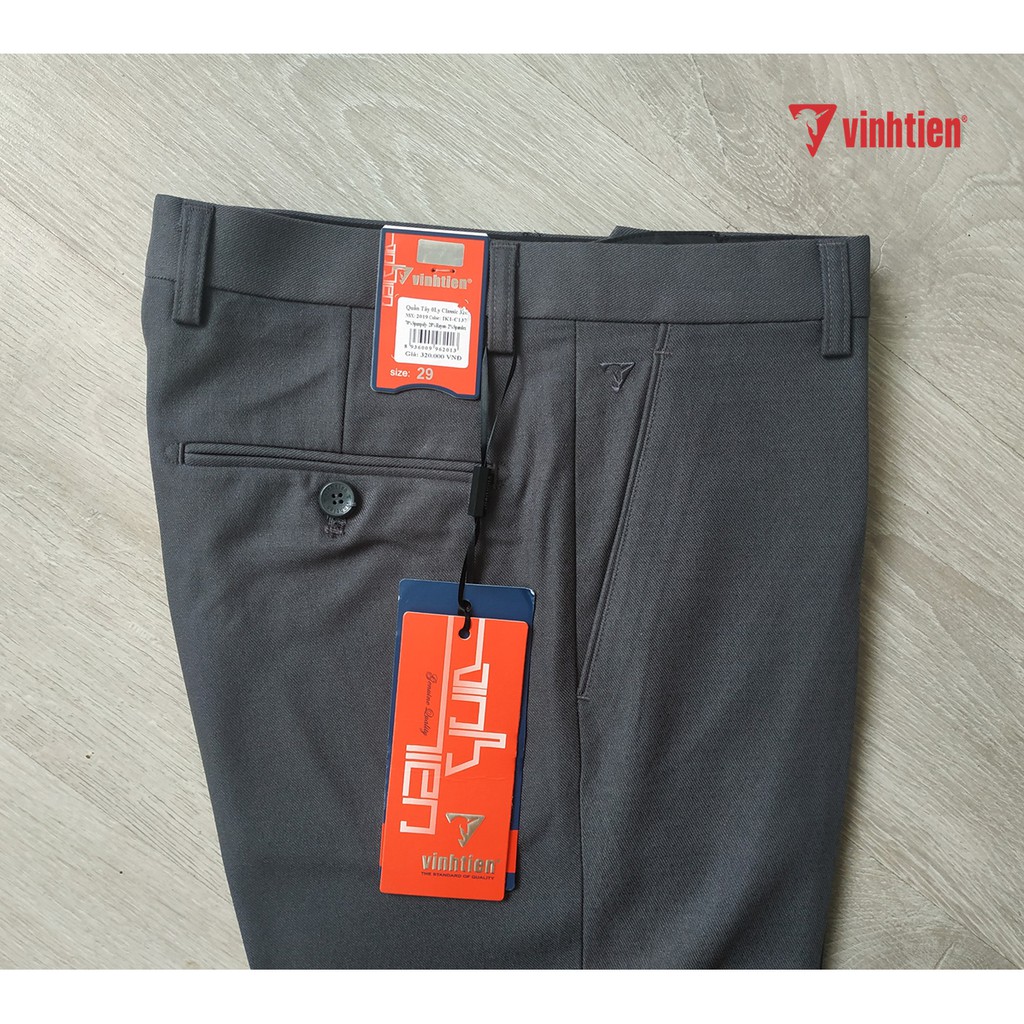 Quần Tây Nam Vĩnh Tiến Ống Đứng Màu Xám Đen Cao Cấp | BigBuy360 - bigbuy360.vn