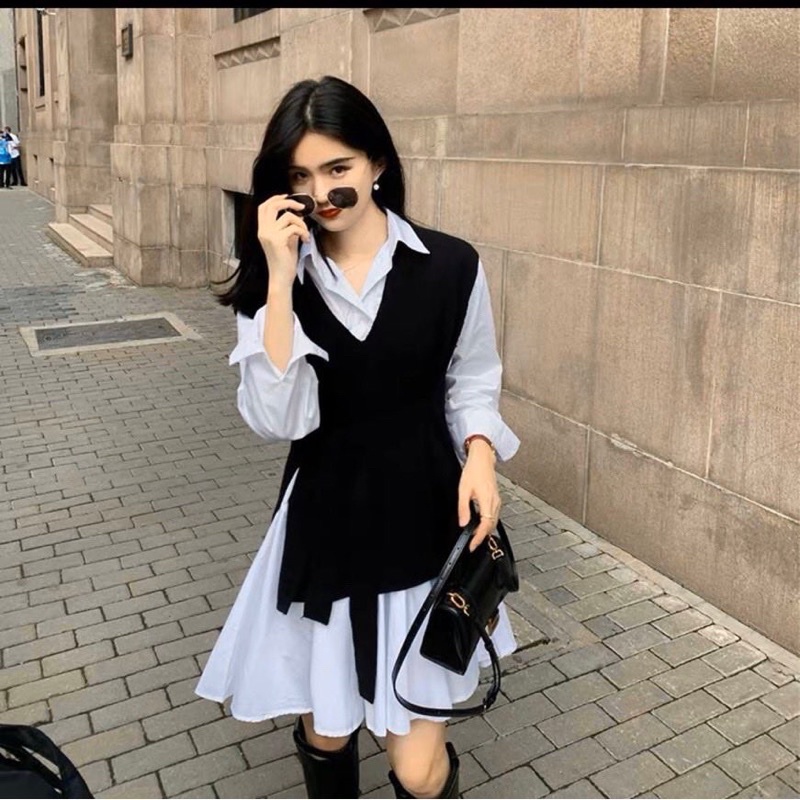 Váy sơ mi phong cách Hàn Quốc