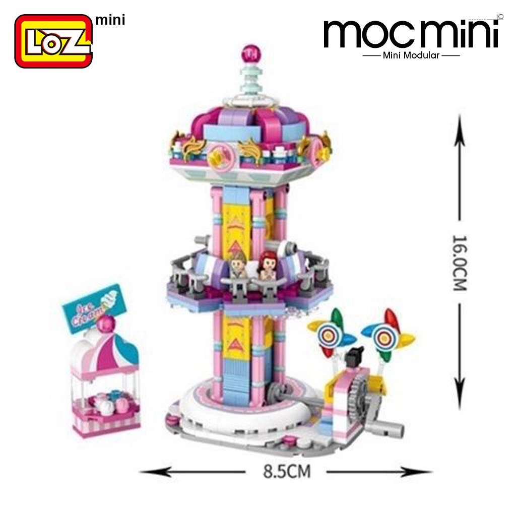 SUNNY Bộ Đồ Chơi Mini Dạng Xoay Công Viên Giải Nén Công Viên Cho Trẻ Em minecraft Building model