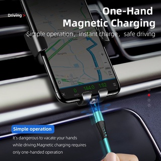 Cáp Sạc Từ Tính 3 Trong 1 360 Độ Micro USB Type C Có Đèn Led Cho Android
