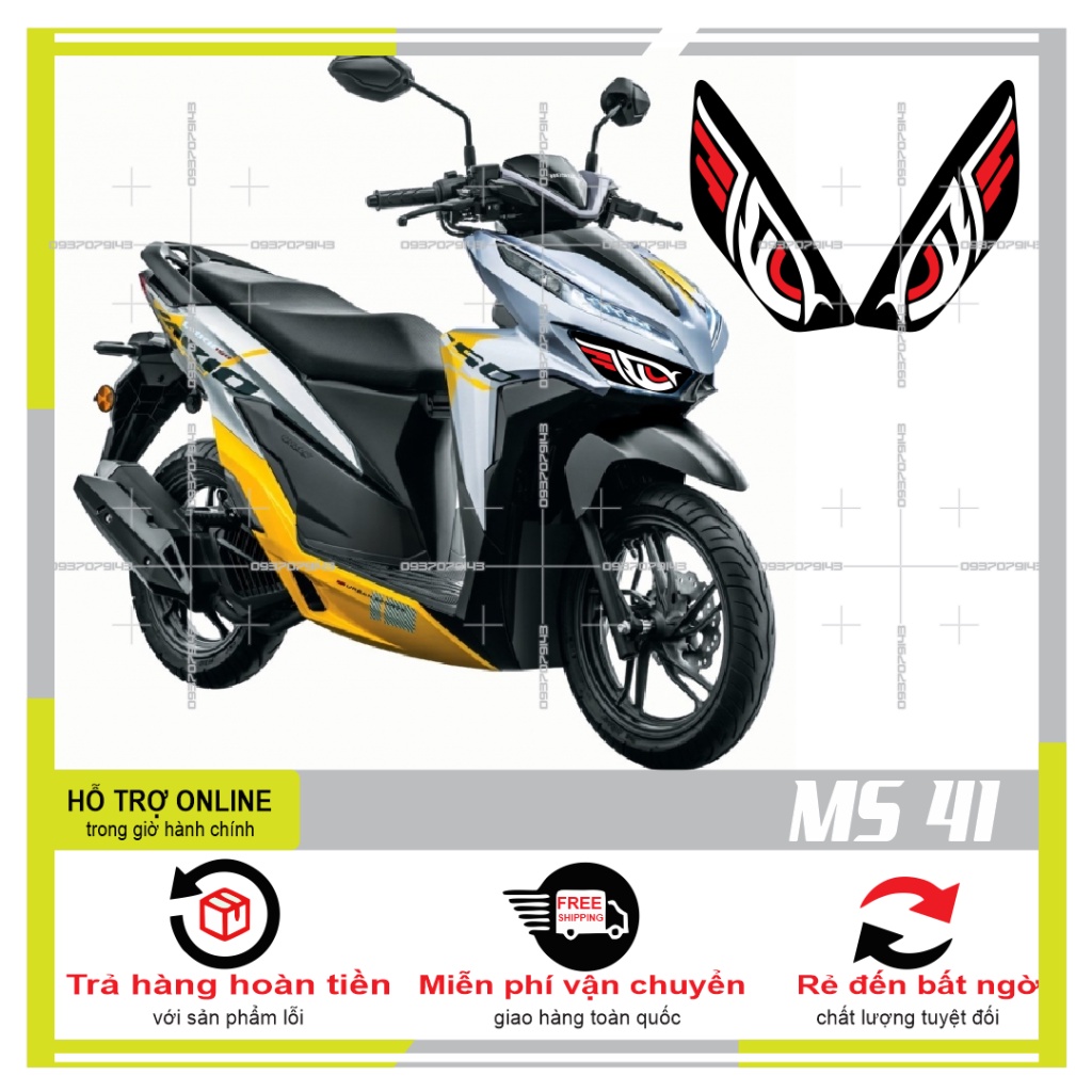 TEM DÁN ĐÈN SƯƠNG MÙ XE VARIO 2020 (DECAL TRONG SUỐT) MS 41 - SHINDECAL2
