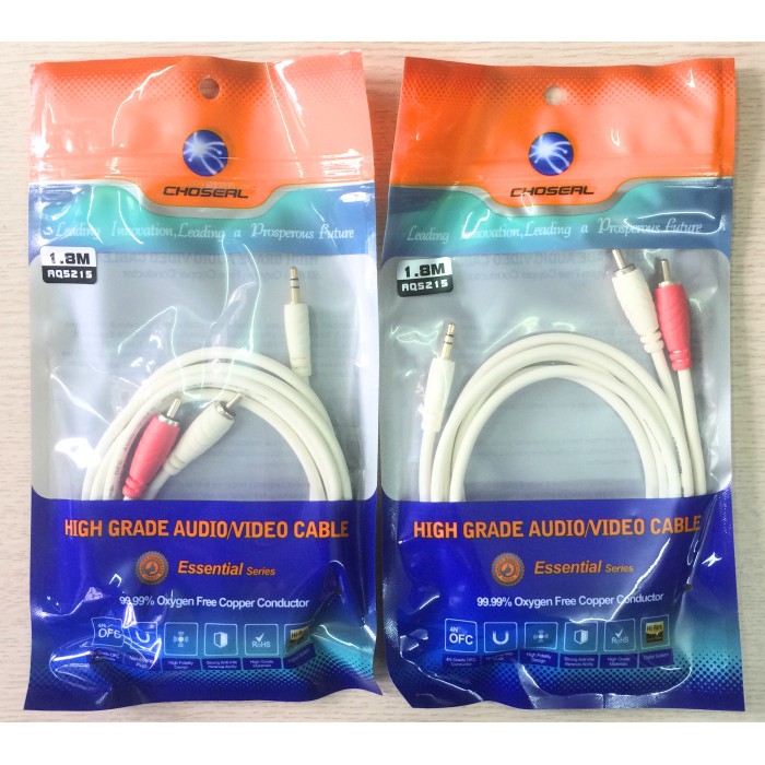Cáp Audio 1 ra 2 chuẩn 3.5mm dài 1,8m