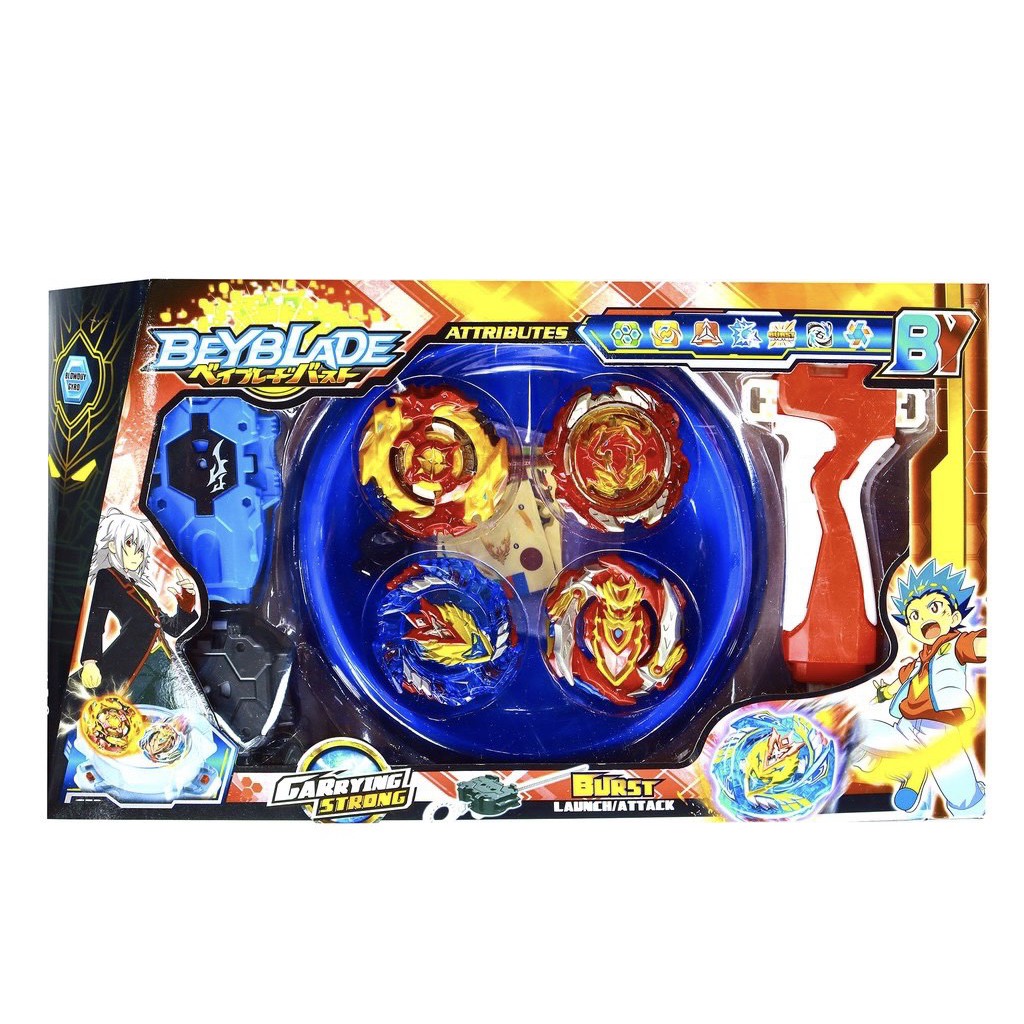 Combo 4 Con Quay BEYBLADE Có Tay Cầm và Bàn Đấu Mini