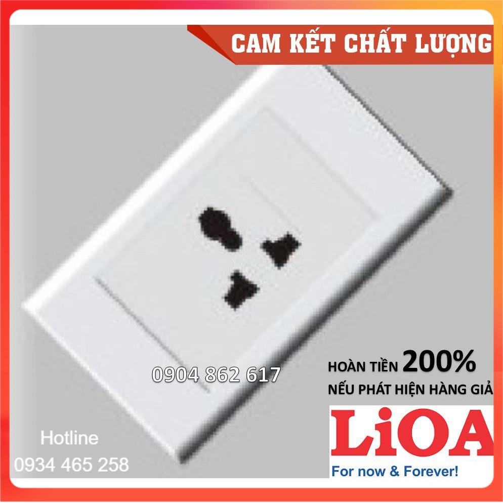 💥Chính Hãng💥 Mặt 1 ổ cắm đa năng 3 chấu LiOA chính hãng, Nhựa TRẮNG, tiếp điểm ĐỒNG [Bảo hành dài hạn]