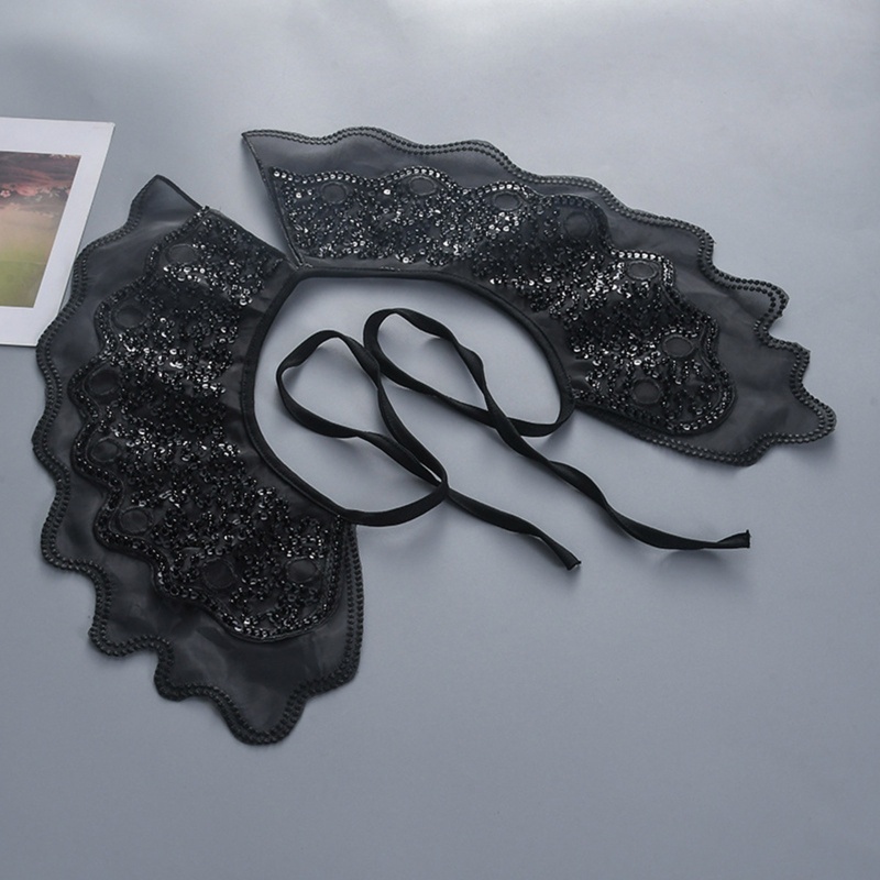 Khăn Choàng Cổ Đính Hạt Giả Thêu Họa Tiết Đa Năng Có Thể Tháo Rời Cho Búp Bê Nữ