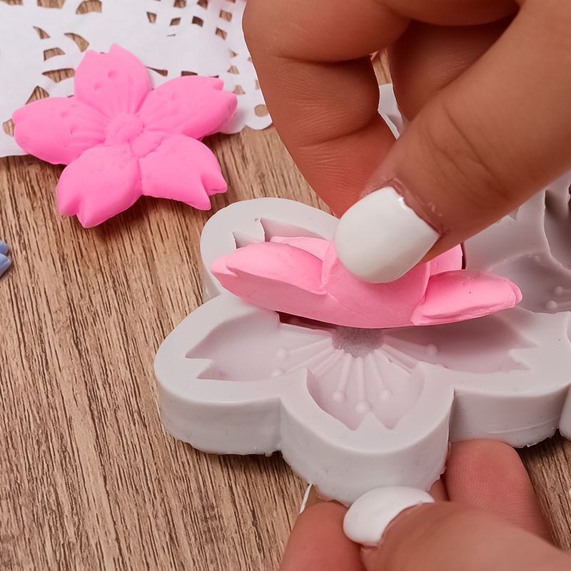 Khuôn Làm Nến Bằng Silicone Chịu Nhiệt Hình Hoa Anh Đào DIY