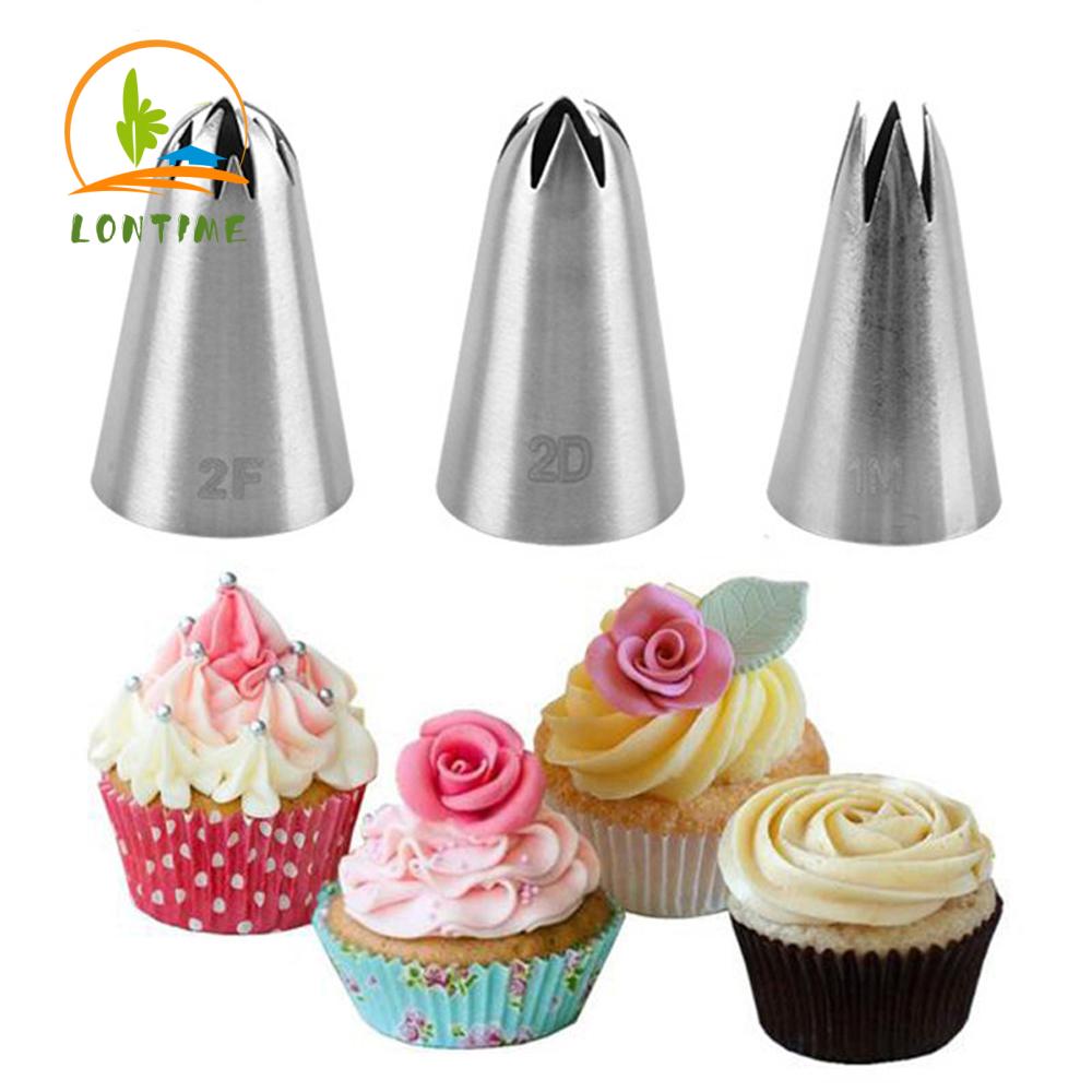 1 / 3 Đuôi Bắt Bông Kem Trang Trí Bánh Bằng Thép Không Gỉ