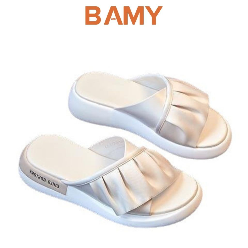 Dép Nữ Quai Ngang Nữ Viền Bánh Bèo, Dép Sandal Lá Sen Cao 3cm, êm chân, hàng cao cấp BAMY