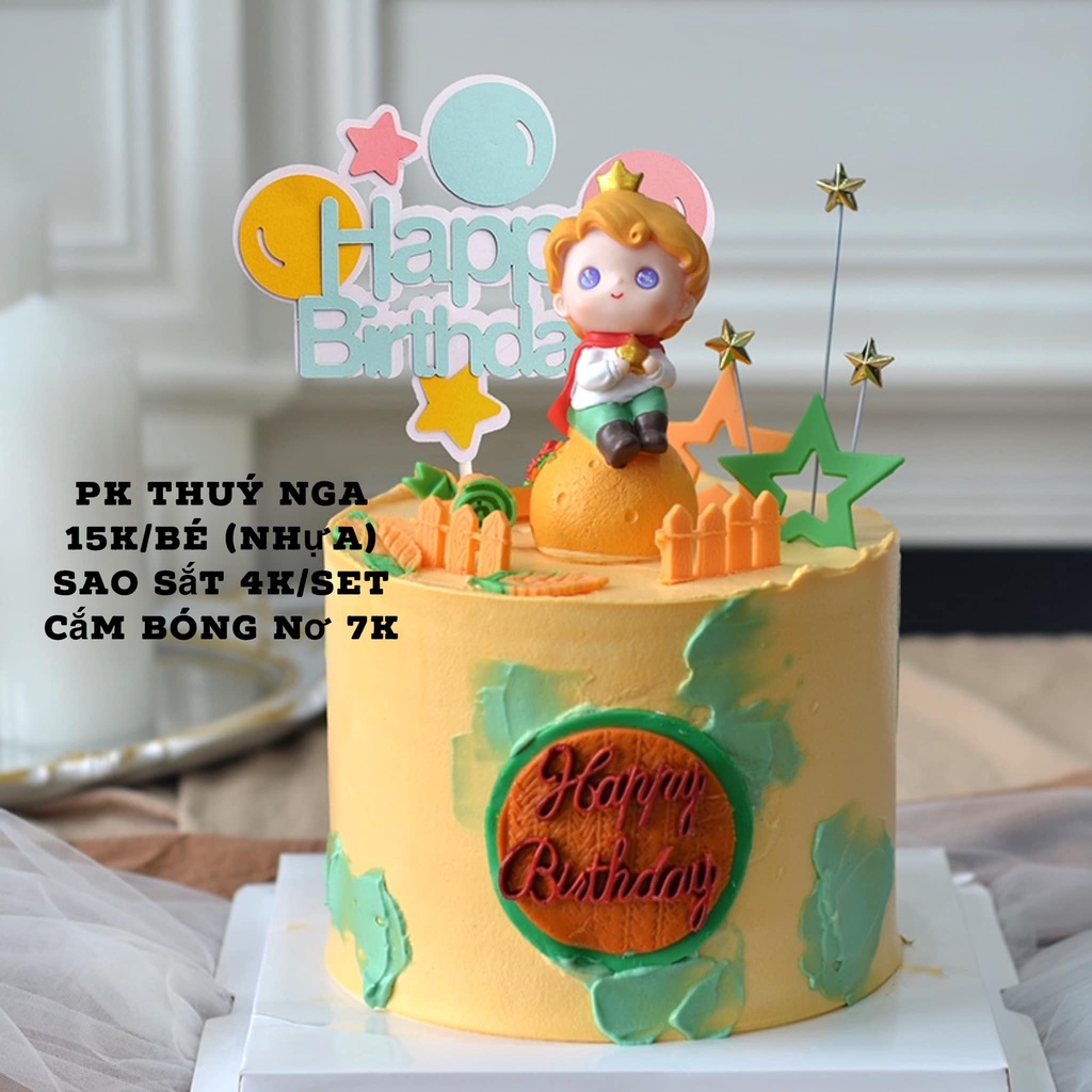 HOÀNG TỬ VÀ CÔNG CHÚA NGỒI QUẢ TRANG TRÍ BÁNH KEM