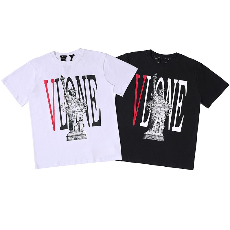 Áo Thun Vải Cotton Tay Ngắn In Hình Vlone Thời Trang Trẻ Trung Cho Nam Nữ