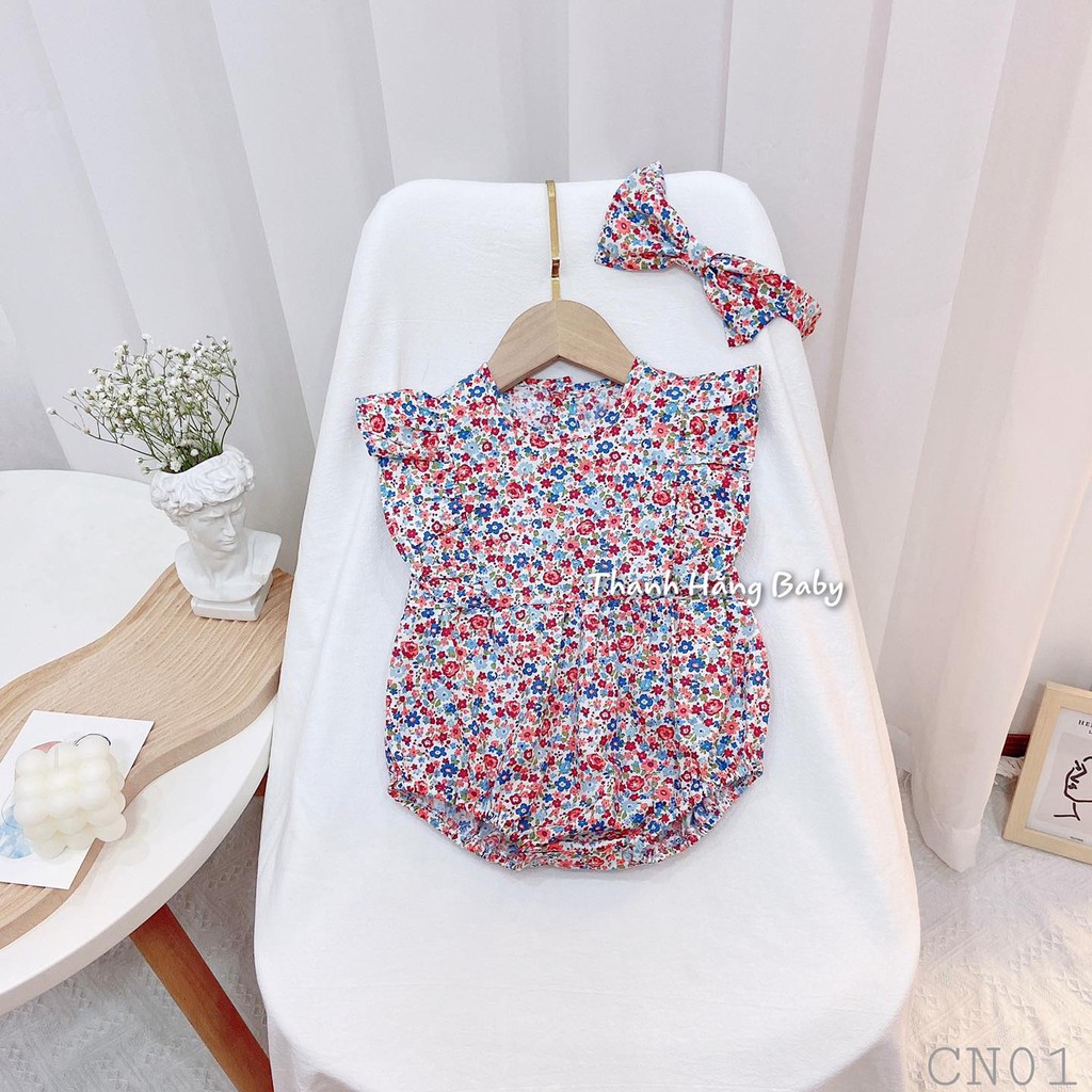 Body Chip, Body Bé Gái, Bodysuit Cho Bé Kèm Turban Thanh Hằng Baby Từ 5 Đến 13 Kg