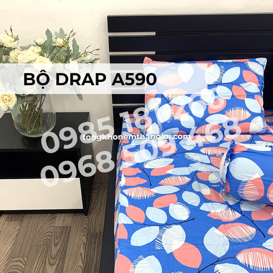 [Ảnh Thật] A590 - Bộ Drap Cotton 4 món Thắng Lợi Chính Hãng (Ga Nệm, Áo Gối)