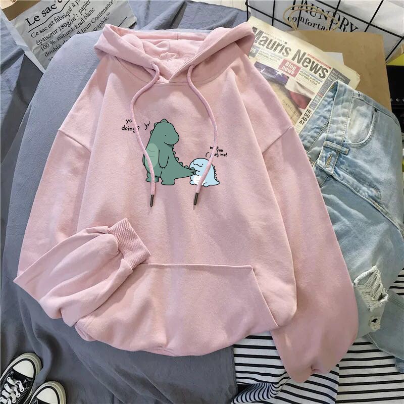 Áo hoodie đôi khủng long chất nỉ bông dày siêu ấm | BigBuy360 - bigbuy360.vn