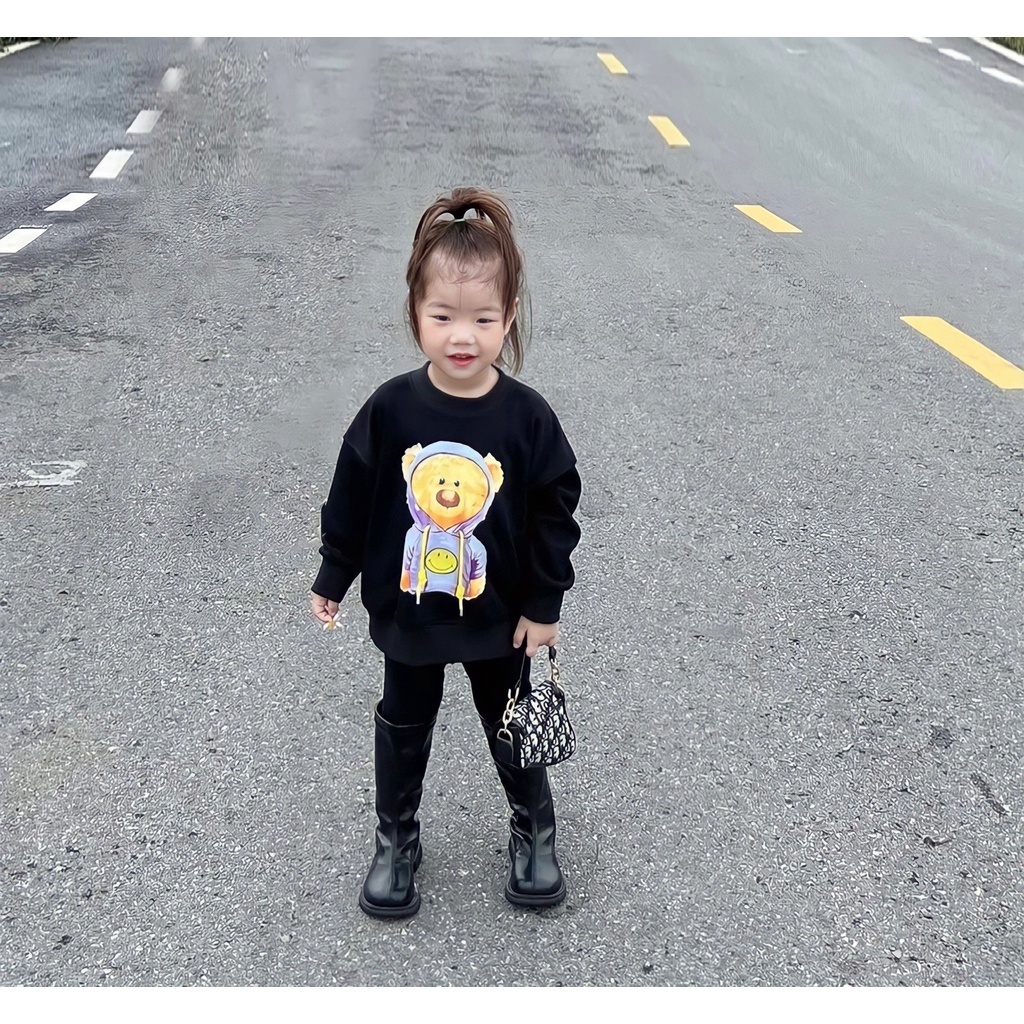 Áo nỉ cổ tròn 13 Demarzo ss1 cho bé , áo sweater trẻ em unisex , TP KIDs