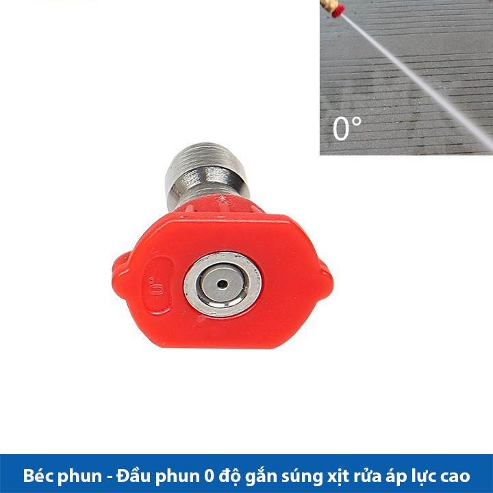 Béc rửa xe, Đầu phun rửa xe góc phun từ 0 - 15 - 25 - 40 độ gắn súng rửa xe áp lực cao