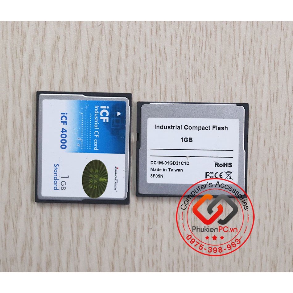 Thẻ nhớ CF INNODISK ICF4000 công nghiệp 512MB 1GB 2GB 4GB cho máy CNC, PLC công nghiệp tự động hóa, embedded systems.