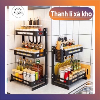 Kệ gia vị inox 2 tầng sơn tĩnh điện - Kệ đựng gia vị 2 tầng, 3 tầng cao cấp trehoa685