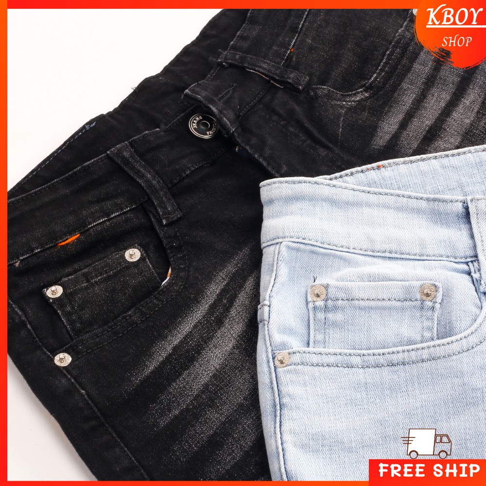 Quần jeans nam [𝐅𝐑𝐄𝐄 𝐒𝐇𝐈𝐏] Quần jean ống ôm trơn vải mềm mịn cao cấp hợp dáng - QJ03