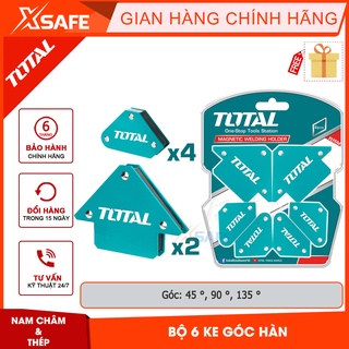 Bộ 6 ke góc nam châm total tamwh6002 hợp kim siêu bền cứng và nam châm vĩnh cữu. kích thước:3"x2 pcs, 4 pcs ke góc mini