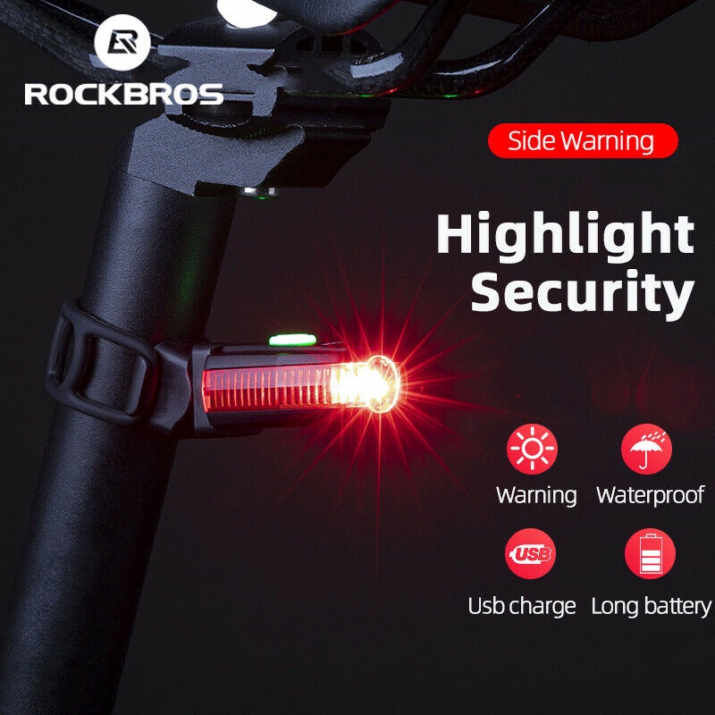 Đèn LED hậu ROCKBROS cảnh báo an toàn ban đêm cho xe đạp MTB