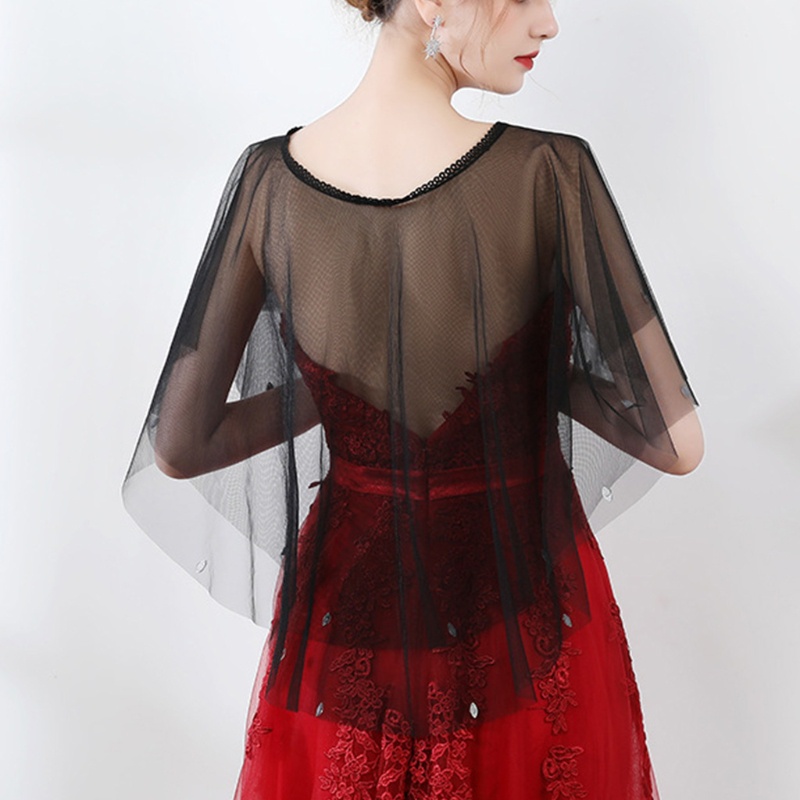 Wmmb Khăn Choàng Cổ Vải Tuyn Trong Suốt Quấn Vai Không Dây Cho Nữ Đi Tiệc Tối Tri