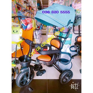 XE ĐẨY 3 BÁNH GHẾ DA CHO BÉ