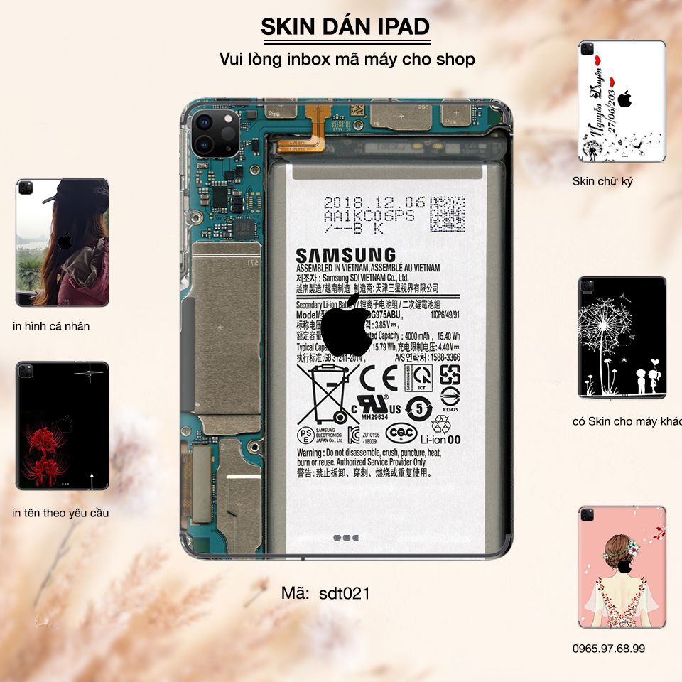 Skin dán iPad in hình trong suốt - tsdt022 (inbox mã máy cho Shop)