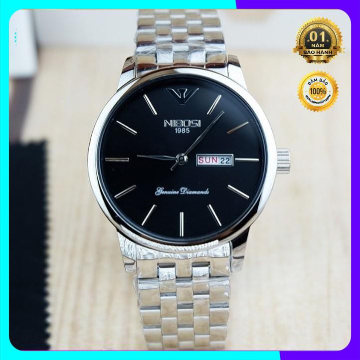 ĐỒNG HỒ NAM NIBOSI SANG TRỌNG DÂY VỎ INOX NGUYÊN KHỐI HÀNG HÃNG FULL BOX [ ĐỒNG HỒ NAM ] | BigBuy360 - bigbuy360.vn