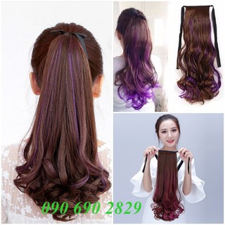 Tóc giả , Tóc cột line tím - WIG 032
