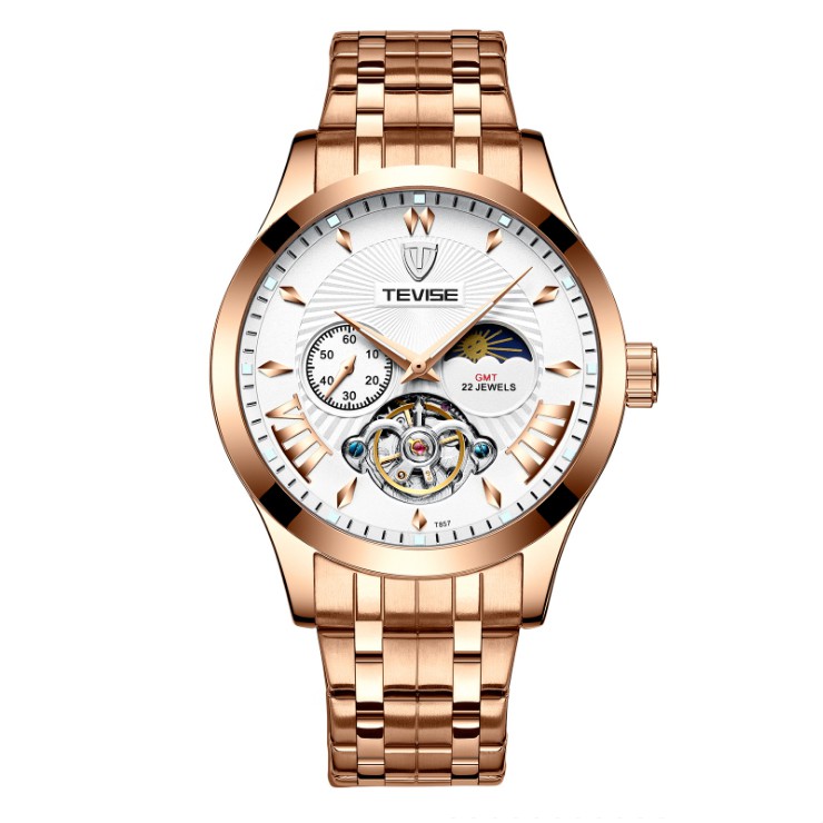 Đồng hồ nam máy cơ Tevise T857 2 kim rưỡi