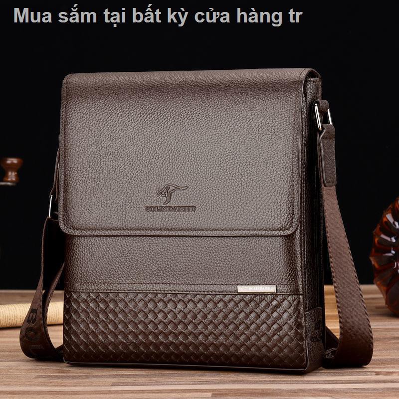 Chính hãng Kangaroo lớp trên cùng da bò đeo vai túi xách nam công sở đơn giản chéo | BigBuy360 - bigbuy360.vn