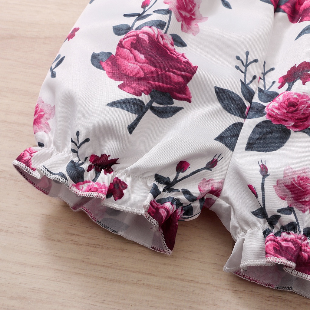 Set đồ Mikrdoo áo dây dễ thương + quần short hoa mùa hè thời trang cho bé gái