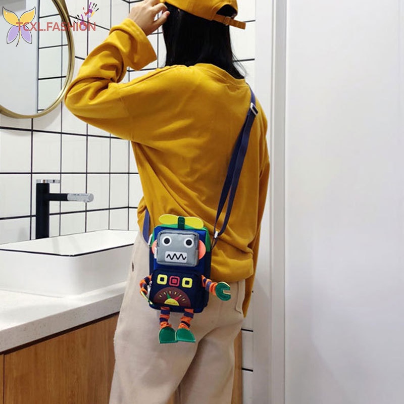 Túi Đeo Chéo Hình Robot Cho Bé Gái
