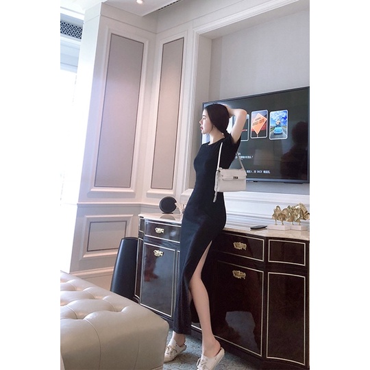 Đầm Len Tăm Ôm Body Tay Ngắn Dài [ 129 ]