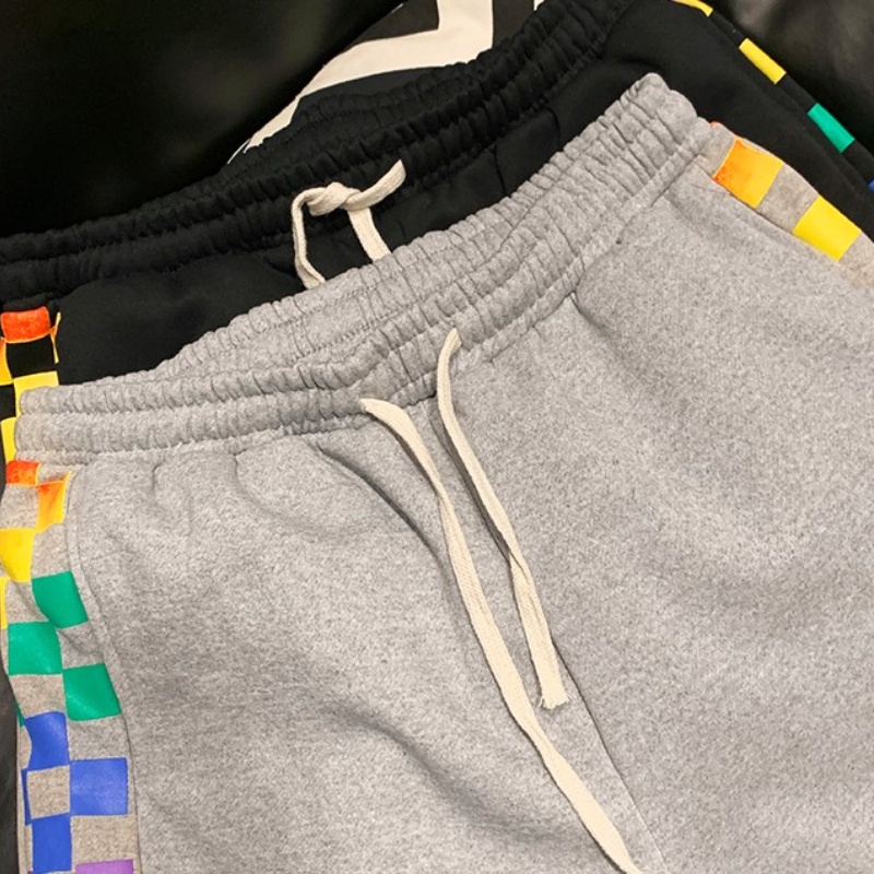 【M-3XL】Quần Thể Thao Ống Rộng Co Giãn Kẻ Sọc Nhiều Màu Thời Trang Cho Nam