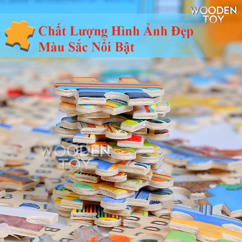 Tranh Ghép Xếp Hình theo yêu cầu Wooden Jigsaw Puzzle, Loại 300 Và 500 Mảnh Ghép Chất Liệu Gỗ [MADE IN VIET NAM] WT73