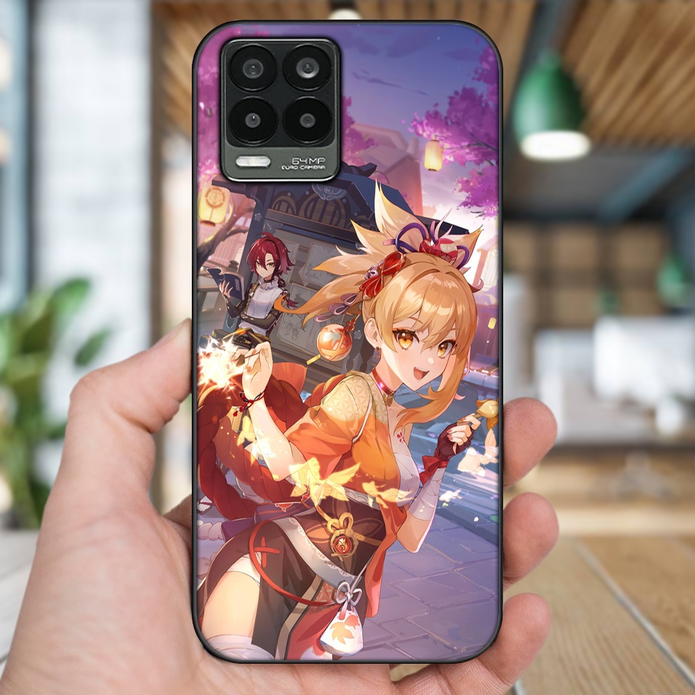 Ốp lưng Realme 8, 8 Pro viền đen in hình Yoimiya Genshin Impact