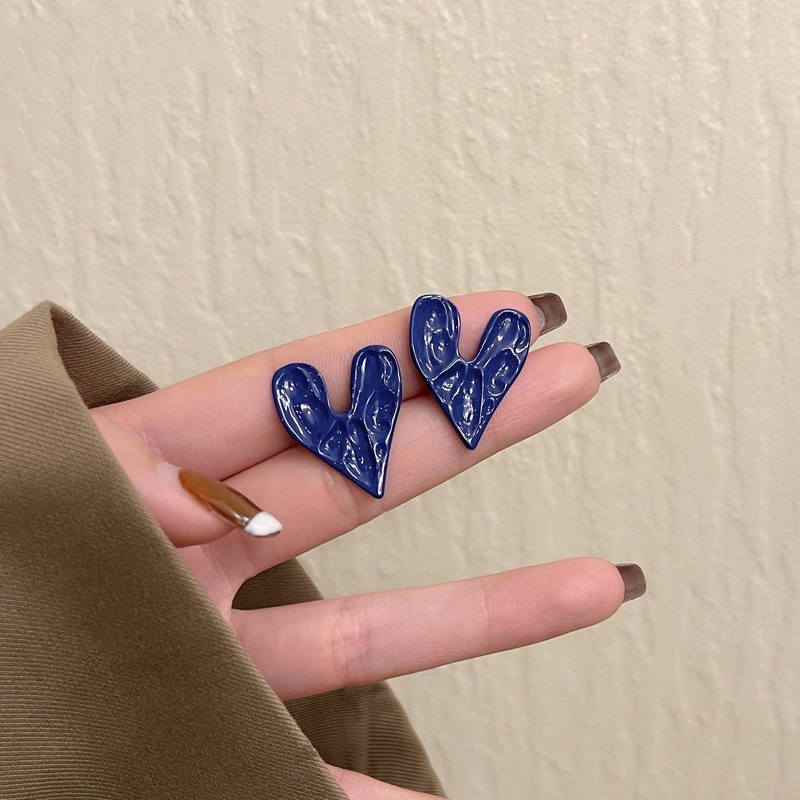 Bông Tai Mạ Bạc 925 Hình Trái Tim Đơn Giản Phong Cách Mới F533