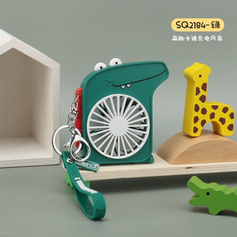 Quạt Cầm Tay Mini Tích Điện Hình Chú Khủng Long Cực Mát Có Đèn (Tặng Kèm Phụ Kiện) | BigBuy360 - bigbuy360.vn